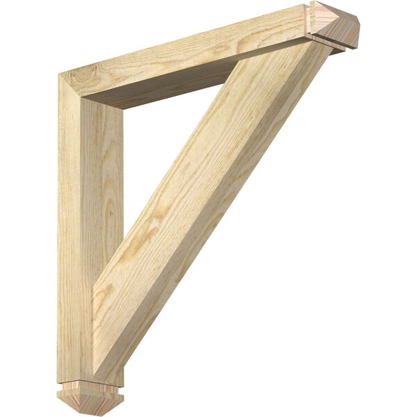 Ekena Millwork Traditional Arts and Crafts Rough Sawn Bracket w/ Offset Brace, Douglas Fir, 4"W x 22"D x 22"H BKT0402X22X22TRA03RDF - main
